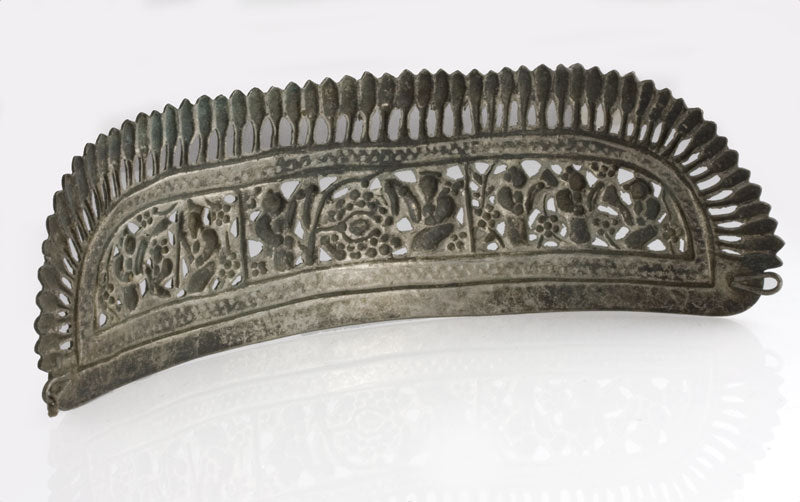Antique Chinese coin silver repoussé wedding crown