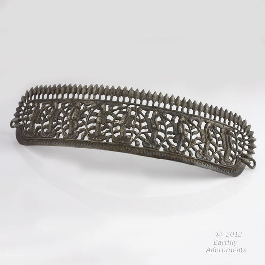 Antique Chinese coin silver repoussé wedding crown. skvs103