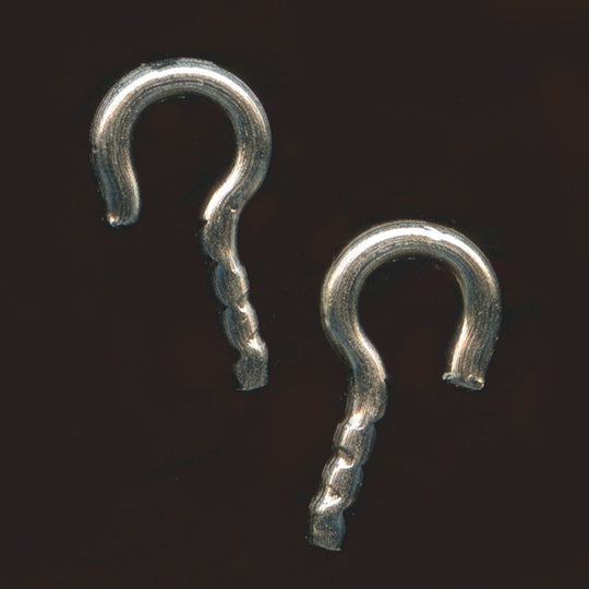 Silver plated threaded eyepin for 1 hole bead. 4x1mm pkg of 10. b9-1081(e)
