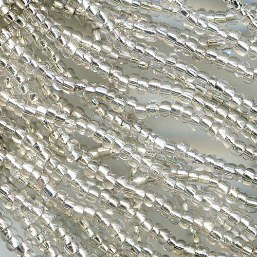 Vintage West German crystal silver-lined seed beads size 12° 38 gram hank