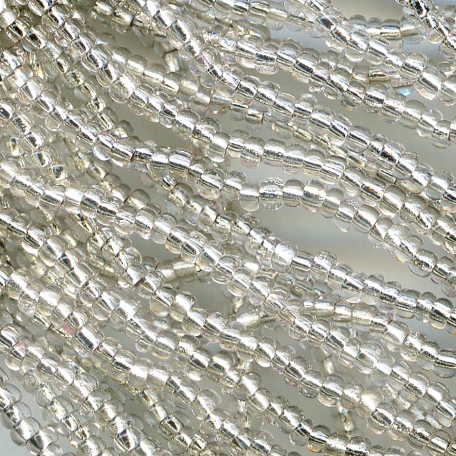 Vintage West German crystal silver-lined seed beads size 12° 38 gram hank