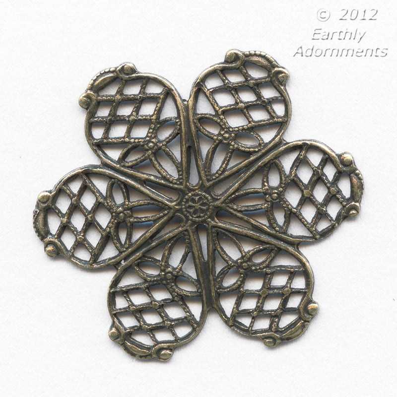 Brass Filigree 27 mm. Pkg. of 1.