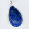 Postwar Japanese mottled blue 1 hole teardrop. 8x12mm. Pkg of 4. 