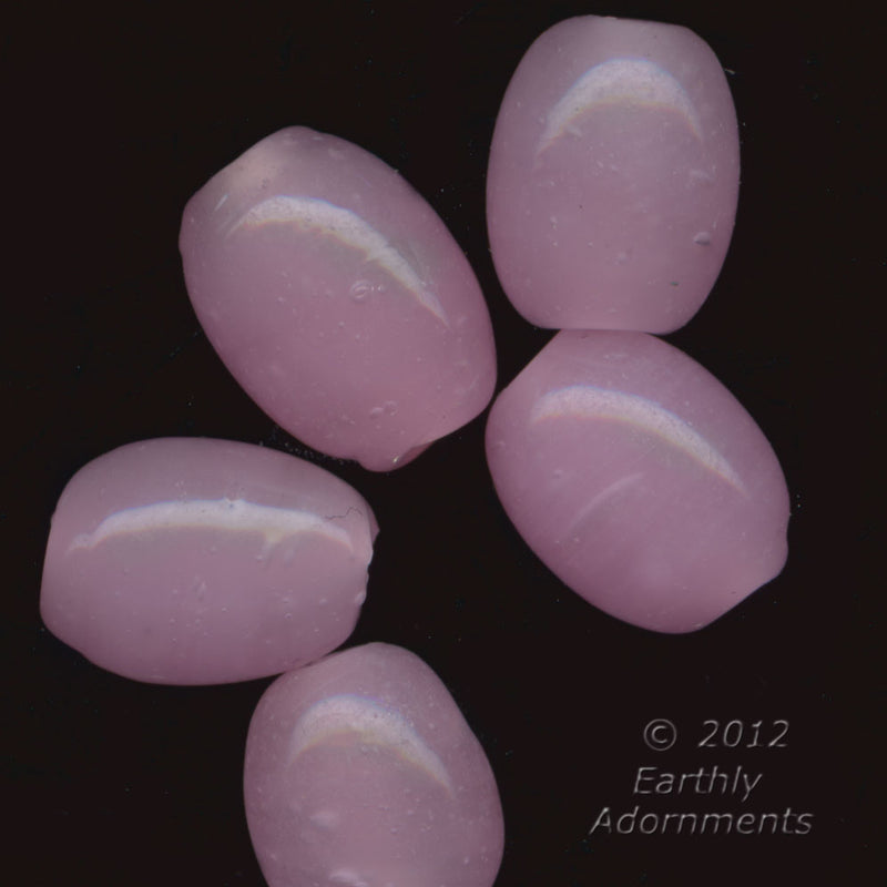 Vintage pink opal rice shape ovals. 8x6mm, Japan, pkg of 25.