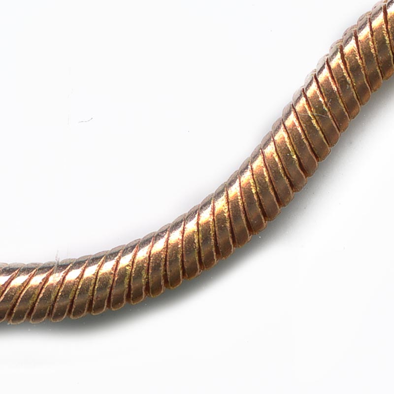 Red brass round snake chain 2mm per foot.