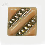 Vintage Art Deco glass stone. 12mm. Czechoslovakia. Pkg of 2.