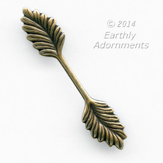 Fold over bail with leaf design. 26x6mm Pkg. of 4. b9-2299-1